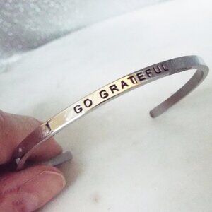GO GRATEFUL 99 WALKS CHALLENGE NOVEMBER 2022 INSCRIBE STAINLESS CUFF BRACELET 75